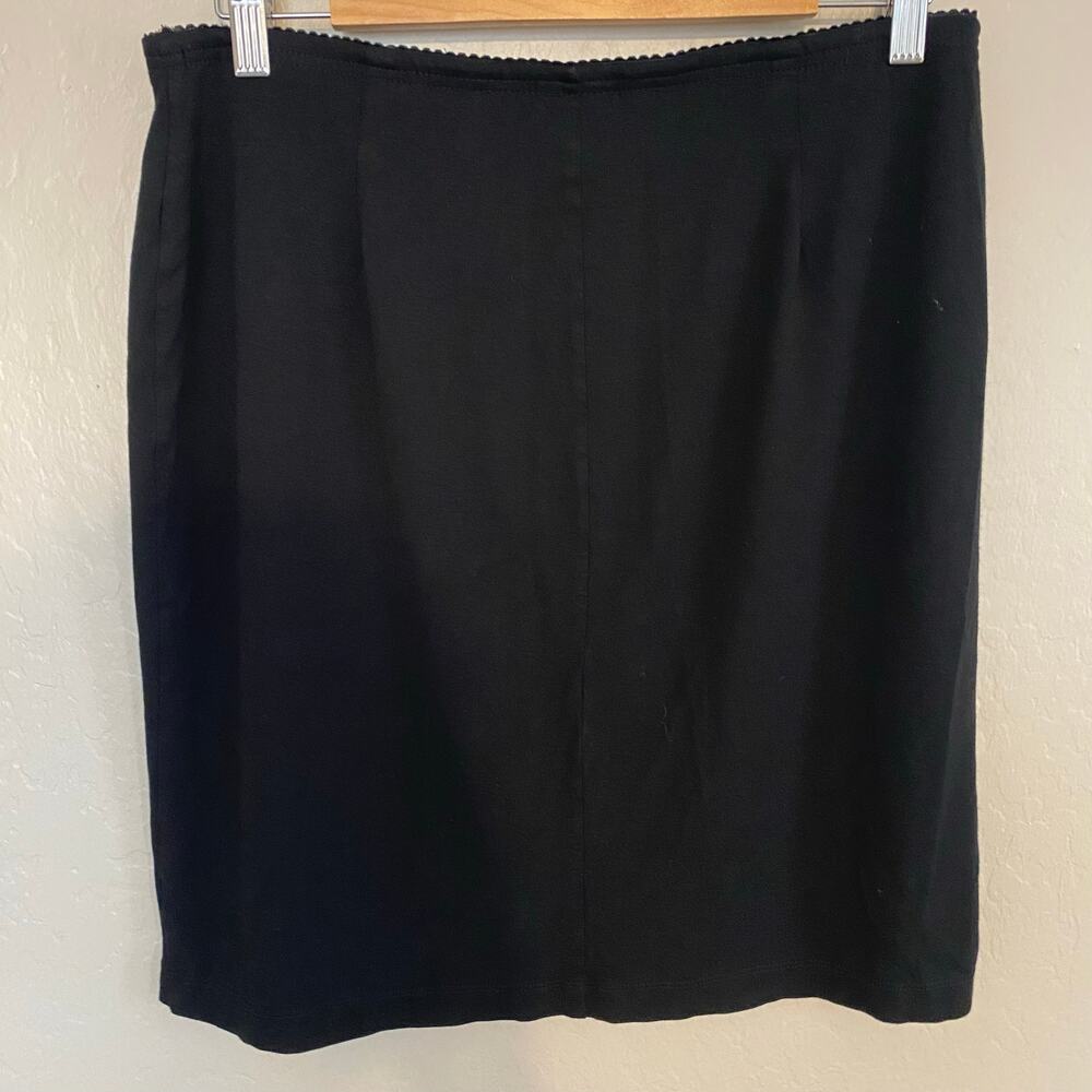 J.Jill Skirt Size Medium Petite Stretch Black Career Work Elastic Waist Pull On - Picture 2 of 4